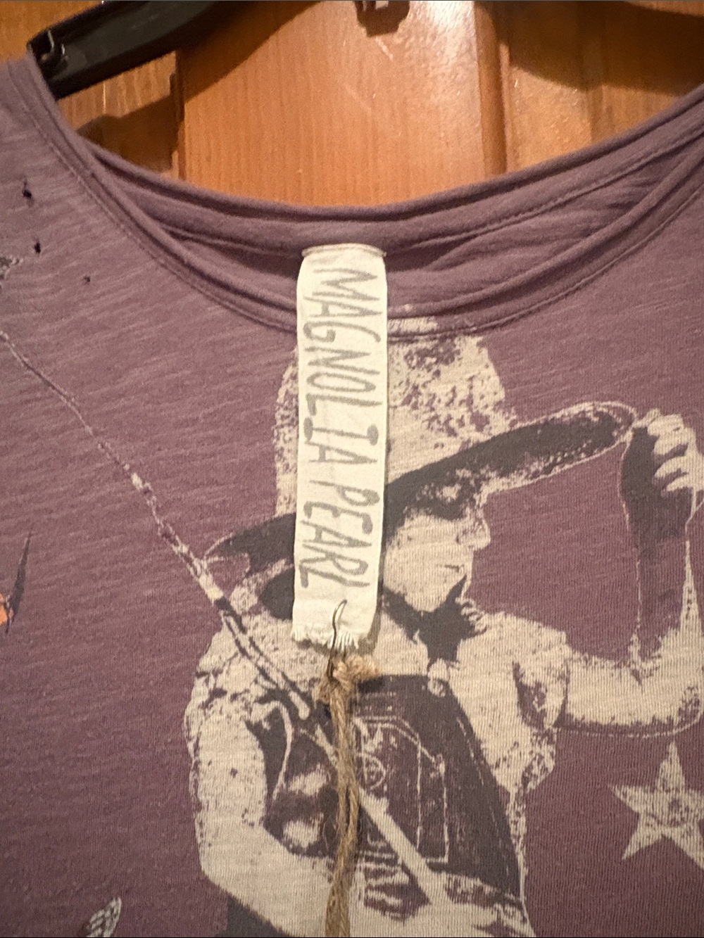 Magnolia Pearl Lavender-Purple Graphic Tee with Orange Butterfly Accents - Picture 6 of 6